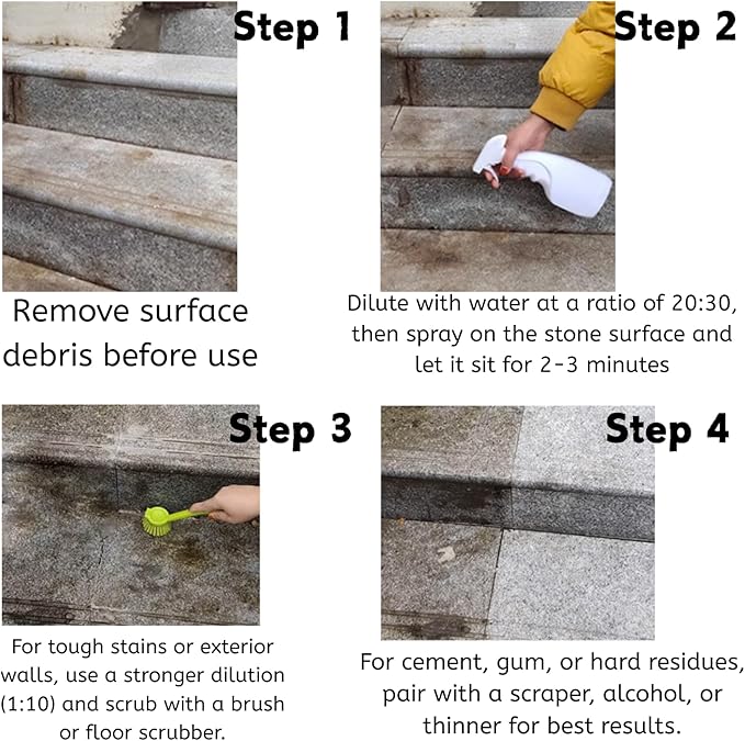 500ml Granite Cleaner Marble Stain Remover Marble Descaling Agent Stone Stain Cleaner Special Stone Cleaning - Stain Remover for Cleaning Concrete Marble Granite Tile
