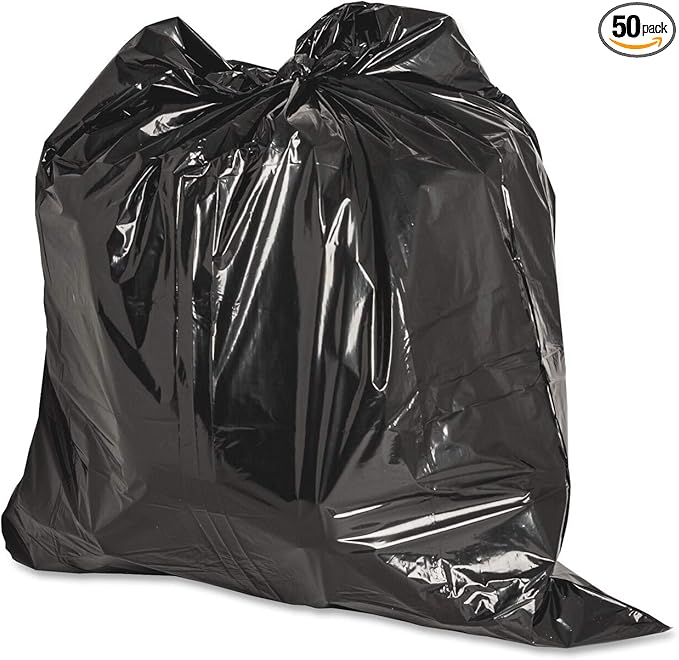 Genuine Joe Low Density Heavy-Duty Can Liners 39 x 46 45 gal Capacity 1.50 mil Black 50 Count