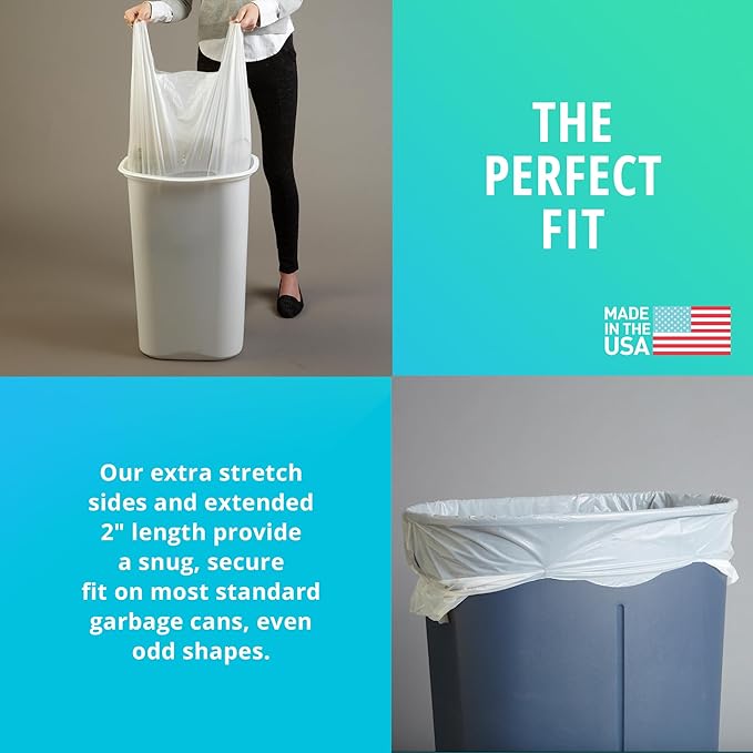 Hippo Sak - Tall Kitchen Garbage Bags with Ergonomic Handles - 13 Gallon Trash Bags - Super Strong Patented Reinforced Bottom and Leak Proof Tall Kitchen Trash Bags - Heavy Duty Trash Bags (90 Count)