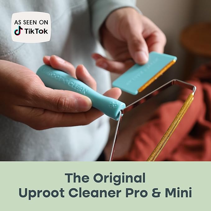 Uproot Cleaner Pro Pet Hair Remover &amp Mini - Pet Hair Removal Tool Multi Fabric Edge &amp Carpet Scraper - Cat for Couch Cat Towers Car Detailing The Furry-Situation Survival Kit