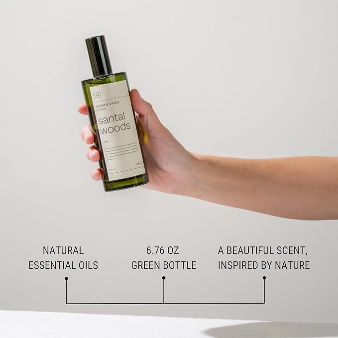 Craft &amp Kin Santal Woods Room Spray for Bedding 6.76 oz Pillow Spray Long-Lasting Room Freshener Soothing Aroma Mist for Home &amp Washroom