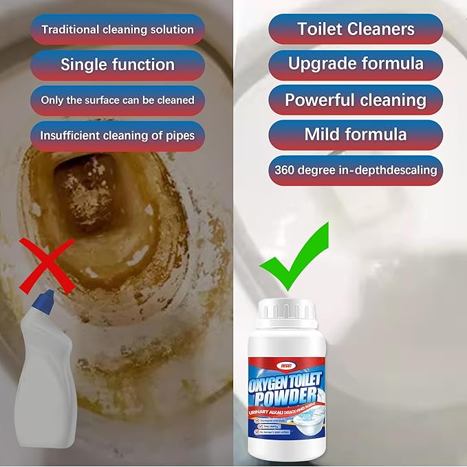 generic Toilet Bowl Cleaners Powder Toilet Cleaner Toilet Cleaning Bathroom Cleaner Foaming for Tile Walls Urinals Washbasins 3PCS 1.65 Pound (Pack of 1)