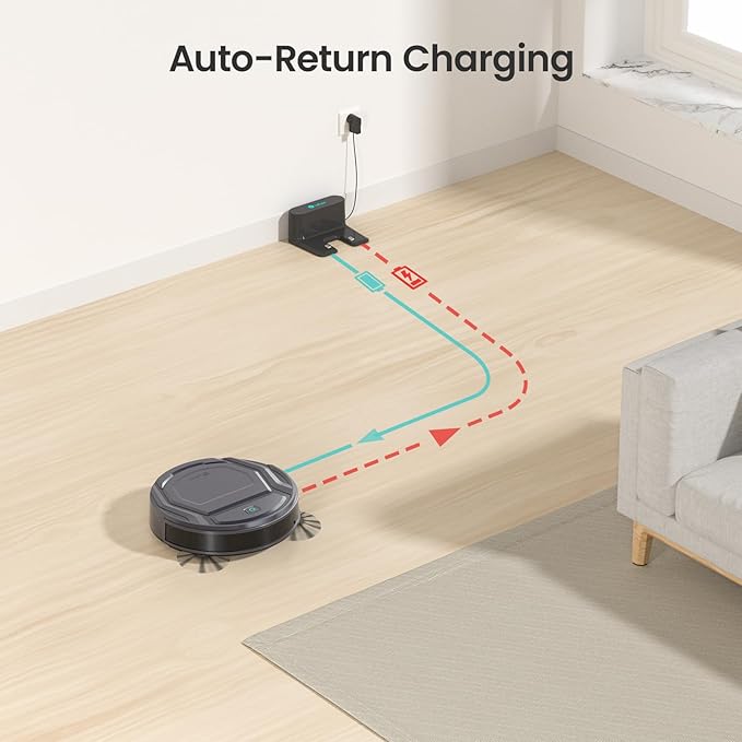 Lefant M210P Robot Vacuum Cleaner 4000pa Suction 200 Mins Runtime Super Thin Quiet Self-Charging Ideal for Pet Owners Multi Surface Cleaning APP/WiFi/Alexa Control Gray