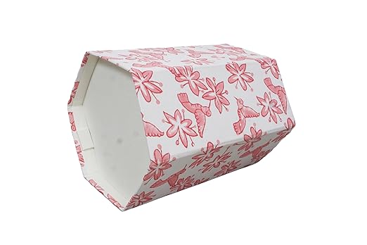 Generic 3.3 Gallon Cotton Hand Block Printed Paper Waste Basket |Small Decorative Trash Can for Housewarming Gifts in Living Room Bedroom Bathroom | Eco-Friendly Plastic-Free (1 PINK BIRD)