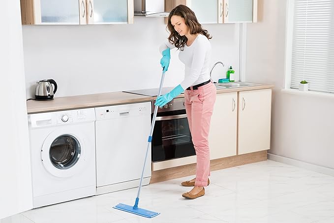 Superio Telescopic Miracle Mop with dusting and Mopping pad Refills Kitchen and Bath Cleaning for Hardwood Floors Ceramic Tiles Linoleum