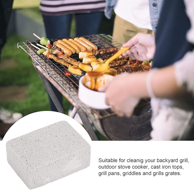 Grill Stone Cleaning Block 4pcs Grill Cleaning Bricks Barbecue Grill Cleaning Brick Block Stains Grease Cleaner Stone Kitchen Accessory