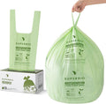 SUPERBIO 13 Gallon Compostable Kitchen Waste Bags with Handles Food Scrap Bags Certified by BPI OK compost INDUSTRIAL 30 Count 49.2L
