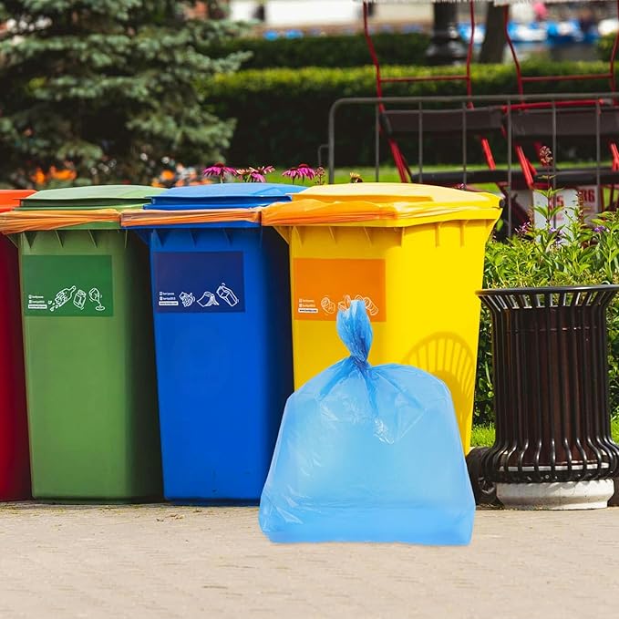 Heavy-duty Tear-resistant Trash Bags 50pcs Large 80x100cm Blue Kitchen Garbage Bags for Office Bathroom Restaurant and Commercial Waste Disposal