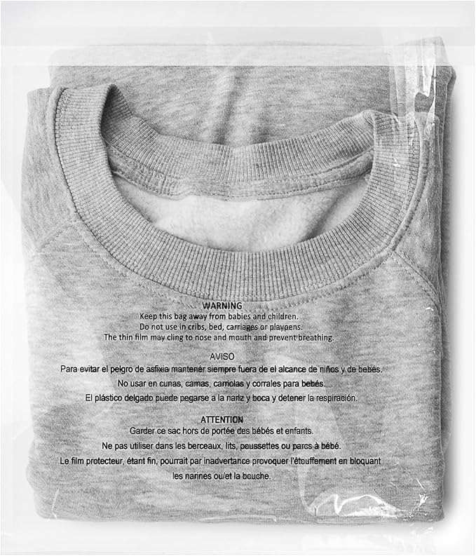 iMailer - 500 Count - 8 x 10 Clear Plastic Poly Bags with Suffocation Warning for Clothing T-Shirt Brochure Prints Handicraft Gift- Resealable AdhesiveNot Strong