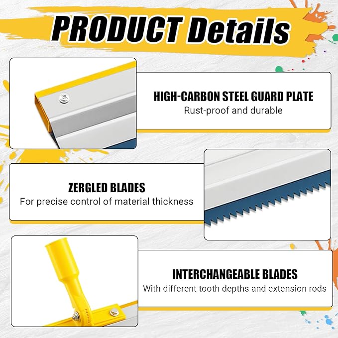 2 Pack 22 Notched Squeegee for Epoxy with 5mm Serrated Blade for Self Leveling Cement Urethane Epoxy Floor Tools