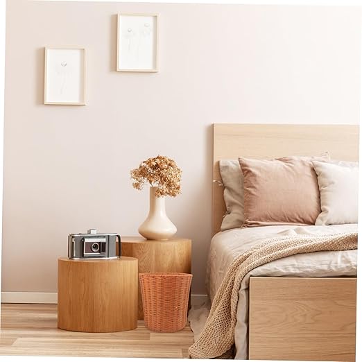 Luxshiny Woven Waste Basket Versatile Imitation Rattan Trash Can for Home Lightweight Storage for Living Room Kitchen Bathroom Economic Practical Design Multi-Functional Household Organizer