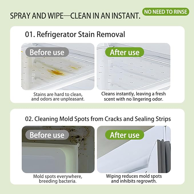 Ion Kitchen Cleaner Stain Remover Spray Kitchen Multi-purpose Foam Cleaner Spray Kitchen Oil Stains Cleaner for Appliance/Hold/Oven/Stove/Sink Range Hood