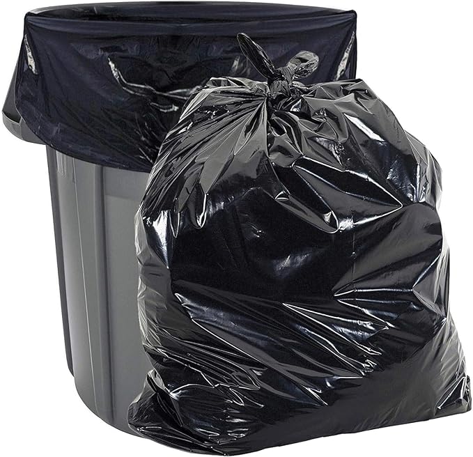 Aluf Plastics 20-30 Gal Black Heavy Duty Garbage Bags 1.2 Mil - 30x 36 - Pack of 1000 - For Contractor Outdoor Construction &amp Storage