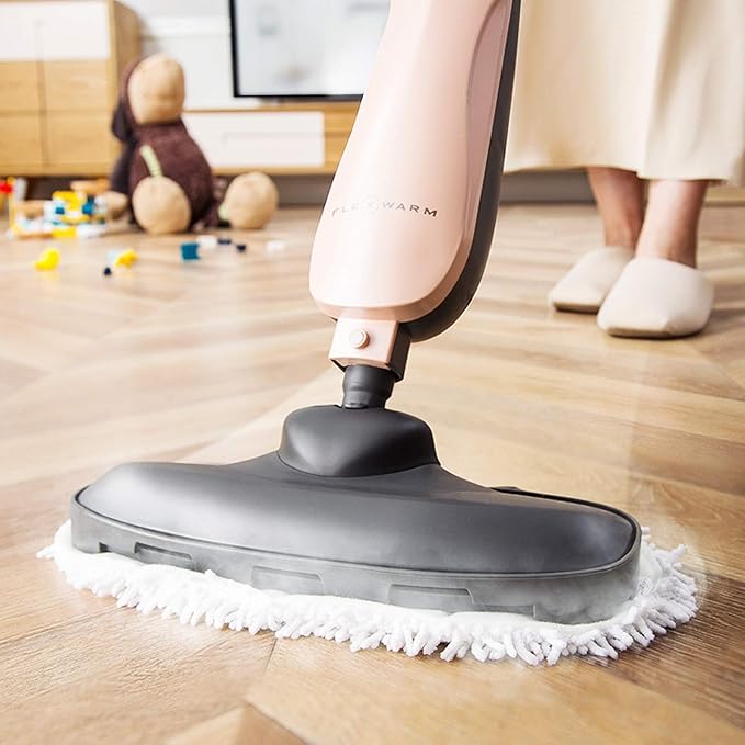 Household Mop Multifunctional Dust-Free Steam Mop Wireless Portable Push Rod Electric Cleaning Machine Living Room Bedroom Dining Room Carpet Pink