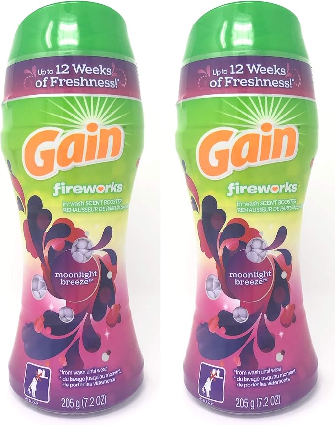 Gain Fireworks in-Wash Scent Booster Beads Moonlight Breeze 7.2 oz (Pack of 2)