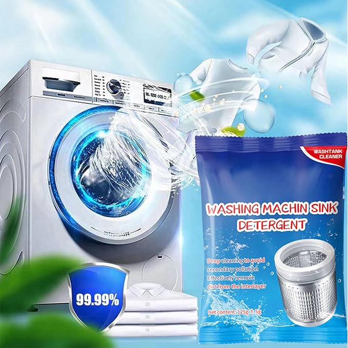Powerful Stain Remover Washer Tank CleanerPowder Washing Machine CleanerTop Load and Front Load WashersDescaler for DrumTub &amp All Internal Parts (8PCS)