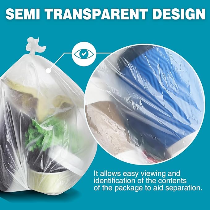 Small Trash Bags 2-4 Gallon Trash Bag 1000 Count Super Value Small Garbage Bags Bathroom Mini Trash Bags Unscented Clear Wastebasket Bin Liners Plastic Bags