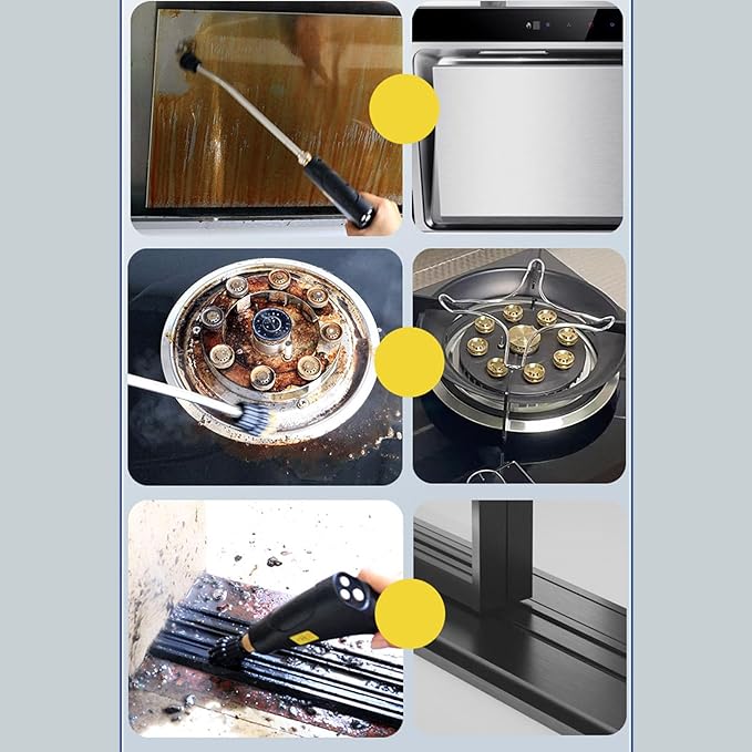 Portable Steam Cleaner Handheld 1500W Adjustable Steam Cleaner Removes Grease &amp Dirt 3 Brush Heads Compact Design Suitable for Various Cleaning Needs with 1200ml Water Tank