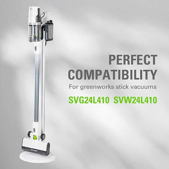 Greenworks Stick Vacuum Foldable Stand for Charger (White) Works with Greenworks 24V Stick Vacuums (SVW24L411 SVG24L411 ‎SVW24L410 ‎SVG24L410)