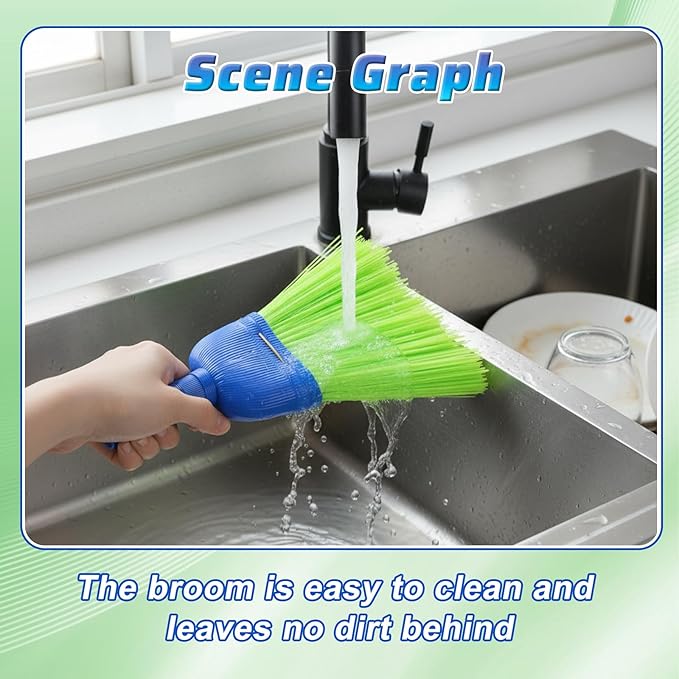 6 Pcs Soft Bristle Broom Poly Fiber Whisk Broom with Hang Hole Handheld Brush for Indoor Outdoor Cleaning Car Porch Floor Room &amp Deck Dust Dirt Remover Compact Easy Storage