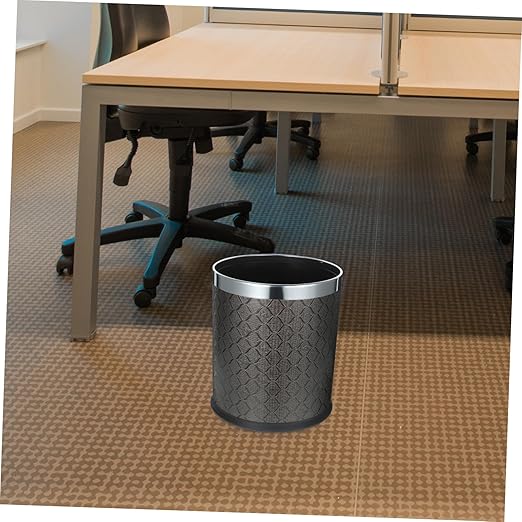 Plastic Wastebasket Round Plastic Trash Can for Home Office Bathroom Sturdy Structure Without Lid Versatile Rubbish Bin for Bedroom Kitchen Car Use