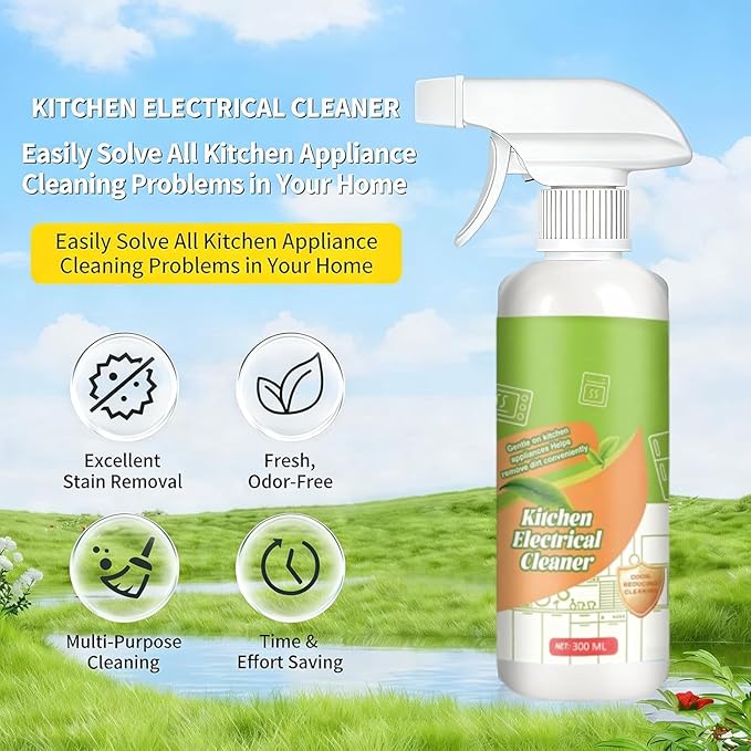 Natural Electrolyzed Ion Kitchen Cleaner Spray - Heavy Duty Oven &amp Stove Cleaner Multipurpose Cleaning Spray for Stubborn Kitchen Oil Stains &amp Grease (1)