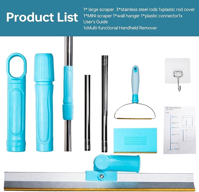 Pet Hair Remover Set 3Pcs Pet Hair Remover ToolCarpet Rake for Dogs &amp Cats Hair RemovalCarpet Rake for Pet Hair Removal Pet Hair Removal Broom for Rug Couch Pet Bed CarClothes Furniture