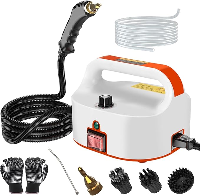 2500W Handheld Steam Cleaner High-Temperature Pressurized Steam Cleaner Grout Steam Cleaner High Heat Steamer for Cleaning Couch Floor Tile Bathroom Microwave Mattress Bed Bugs Windows