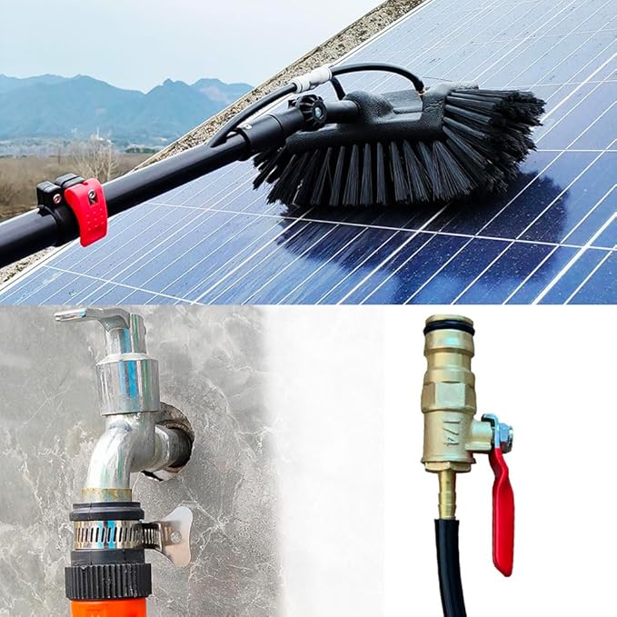 Window Cleaner Tool Solar Panel Cleaning Brush Free Height Adjustment Ergonomic Design Suitable for Cleaning High Altitude Glass Cleaning Photovoltaic and Solar Panels.
