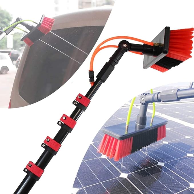 Window Cleaning Pole Window Cleaner Kit Water/Hose Fed Pole Cleaning and Washing Tool for Window Glass Solar Panel (3.5m5.4m9m)/5.4M 3.5m (9M)