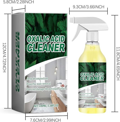 2 Bottle Oxalic Acid Cleaner 100ml/3.38fl.oz Multipurpose Stain Remover Spray for Bathroom
