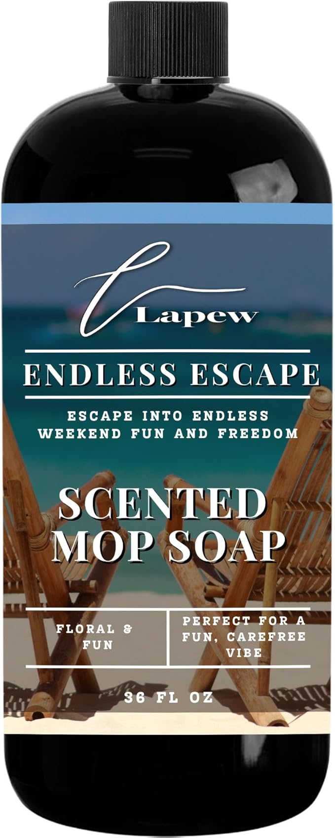 Lapew Endless Escape Scented Mop Soap - Luxury Floor Cleaner Concentrate for Mopping Tile Laminate Vinyl &amp Hardwood | Streak-Free Low-Foam | 36 oz