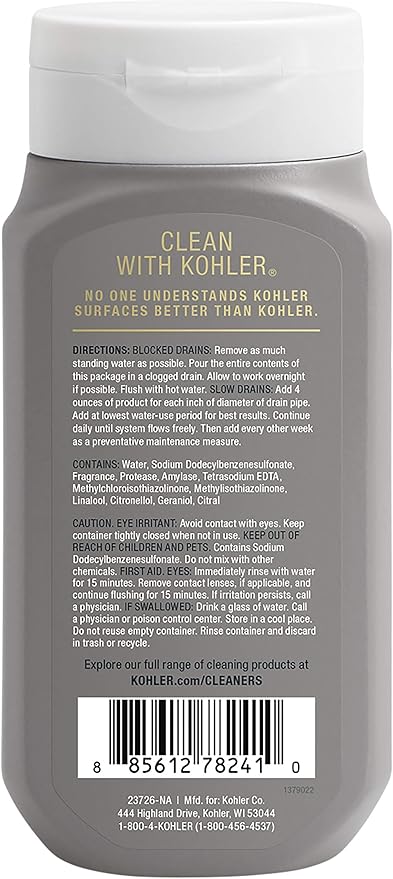 Kohler K-23726-NA Cleaning Agent Drain Treatment 8 fl oz (Pack of 2)