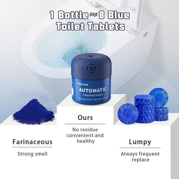 Toilet Bowl Cleaner Automatic Long Lasting Continuous Toilet Bowl Cleaners 3 Bottles Toilet Bowl Cleaning Tablets 30 Count Fast Dissolve Plastic-free Powerful Clean Septic Safe