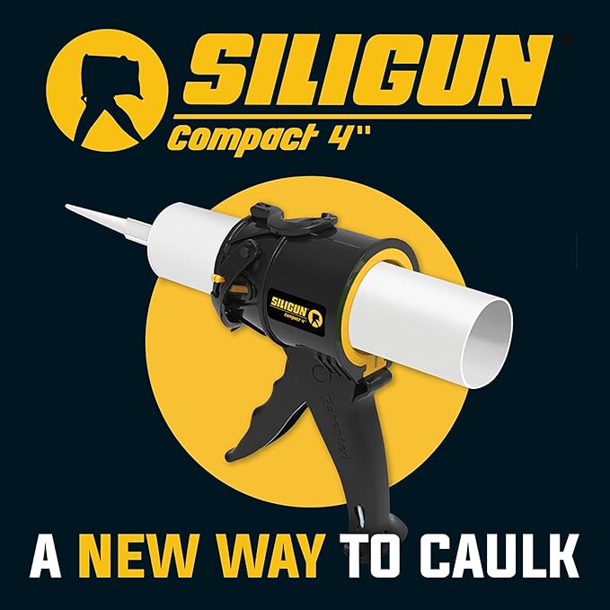 SILIGUN™ Compact Caulking Gun with Caulking Tools - No Drip Caulk Gun - Patented Design - Lightweight ABS Frame - Works with All 10 oz Tubes