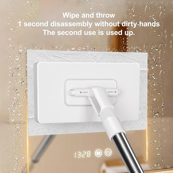 Mini Foldable Desktop MopOne-Button Disassembly for Narrow Gap CleaningDry &amp Wet Use Wall &amp FloorNo Wash Design for Kitchen Bathroom &amp More(1pc+8*Cloth)
