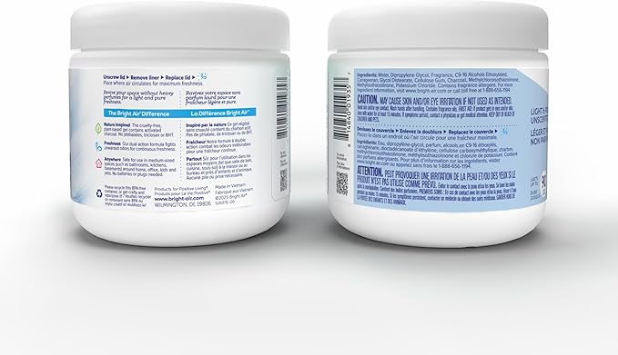 Bright Air 14 oz Odor Eliminator Gel Light &amp Pure Unscented Case of 6 Lasts up to 90 Days
