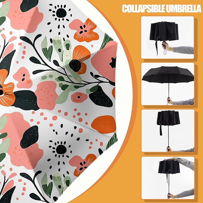 Small Compact Travel Automatic Folding Umbrella for Women Portable Lightweight Rain Wind UV Sun Shade