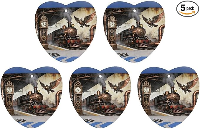 5PCS Car Air Freshener Hanging Personalized Double Sided Steampunk Express Car Fresheners Long Lasting New Cars Scents Cute Automotive Freshies for Closets Drawers (tea)