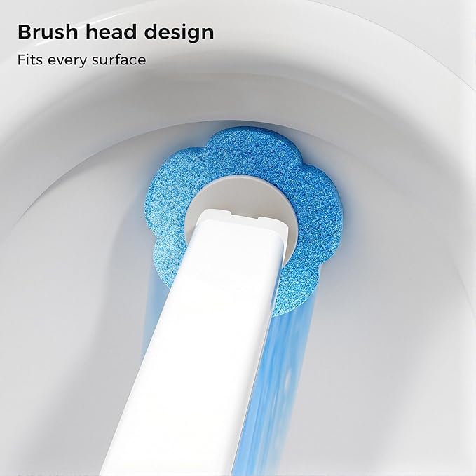 Disposable Toilet Cleaning System Toilet Brush with Holder and 18 Pre-Loaded Refill Heads Multi-Surface Cleaning Tool for Toilet Sink Bathroom Glass &amp Floor (Ocean)