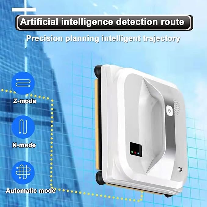 High Rise Windows Ceilings Tiles Automatic Window Cleaner Robot - Cordless Electric Window Wiper Smart Remote Control Glass Window Cleaning Equipment for Indoor Outdoor Use