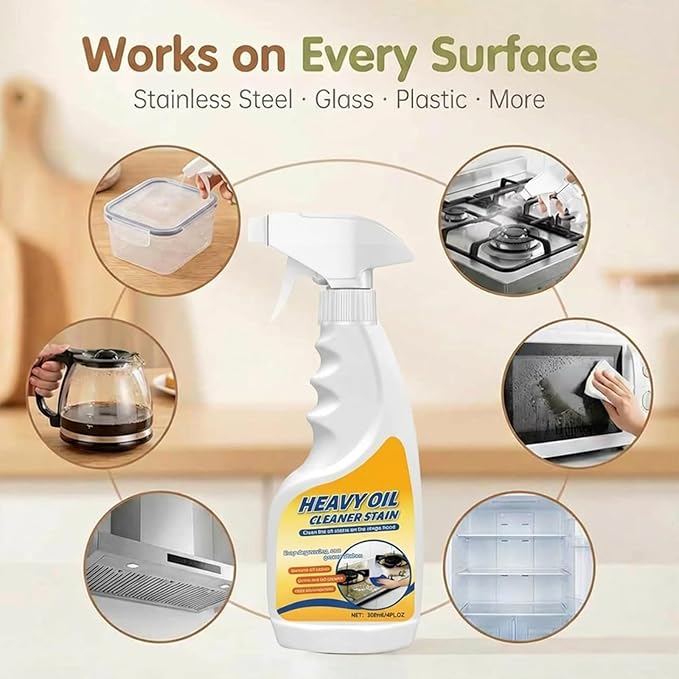 Multi-purpose Heavy Grime Duty Cleaner Multi-purpose Heavy Oil Stain Cleaner Heavy Oil Stain Cleaner Kitchen Kitchen Degreaser Spray For Range Hood Oven Pots and Cabinet (1pcs)