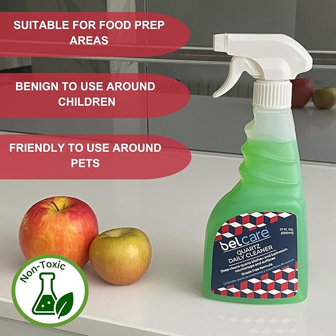 Quartz Countertop Cleaner Kitchen Spray Bathroom Vanity Cleaner ph-Neutral Streak Free - 17 fl oz
