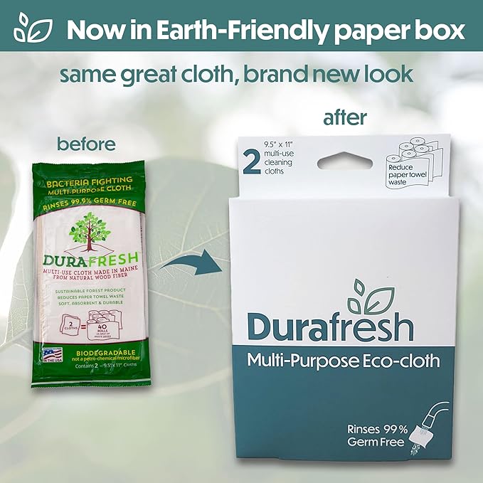 Wood Fiber Cloth Multipurpose Cleaning Eco-Friendly Sustainable Constructed so Food and Odor-Causing Particles can be Rinsed Away (8 Pack) - 9.5 x 11