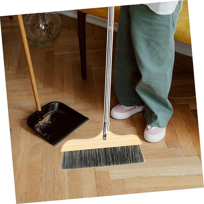Generic Solid Wood Bristle Broom Home Bristle Broom Tile Surface Balcony Outdoor Heavy Duty Household Kitchen Soft Hardwood Floor Wooden