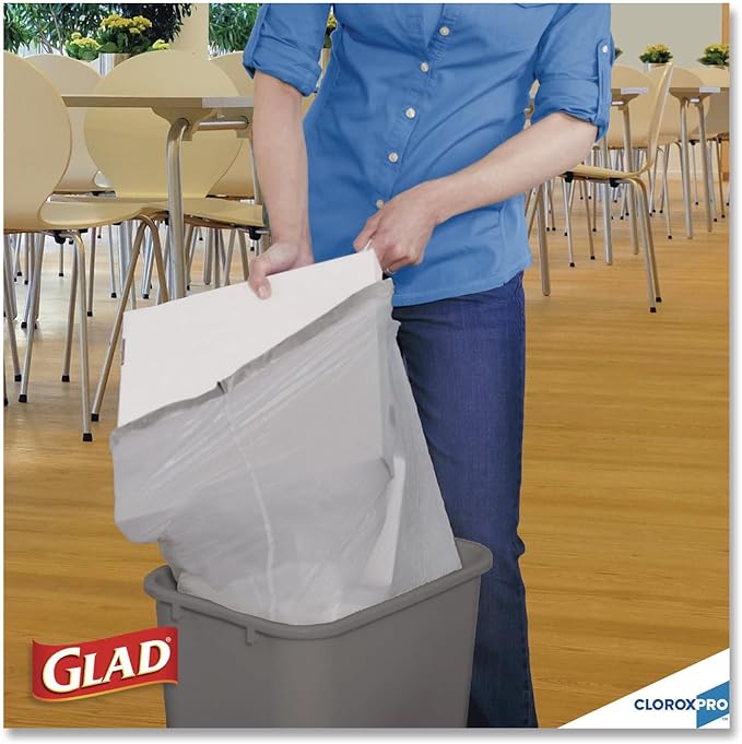 Glad ForceFlexPlus Tall Kitchen Drawstring Trash Bags -13 Gallon White Trash Bag OdorShield -100 Count (Packaging May Vary) Pack of 6