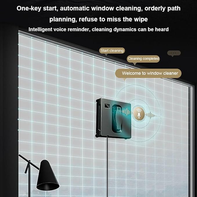 Dual Water Jet Window Cleaner Square Automatic Glass Cleaning Robot Intelligent Planning High Automatic Exterior Windows Home Remote Control Electric Window Cleaner