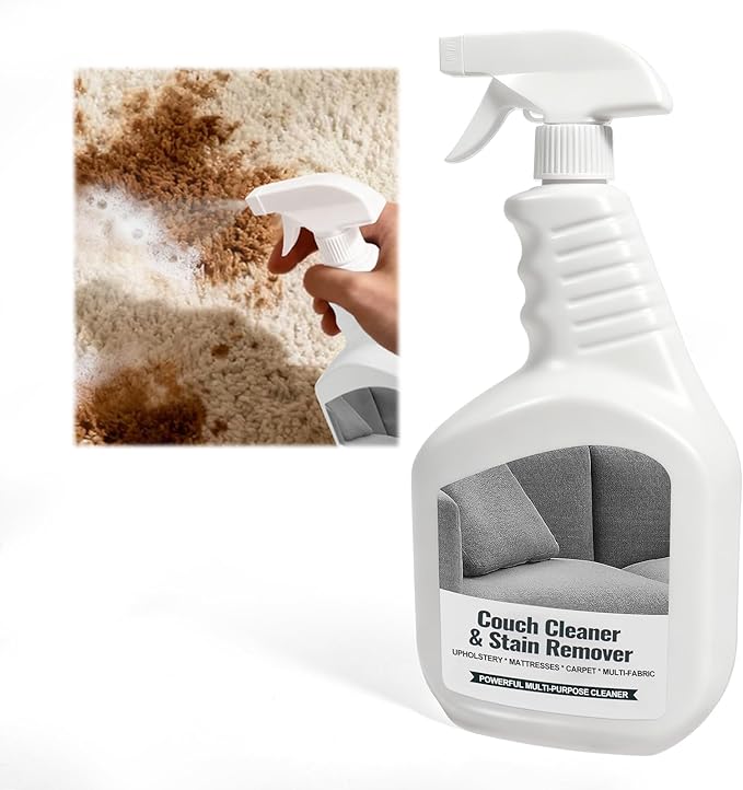 Couch Cleaner &amp Stain Remover Spray: Strength Multi-Surface Upholstery Cleaner - Pet-Safe Non-Toxic Quick-Drying for Fabric Sofas Carpet Furniture Couches &amp Car Interiors