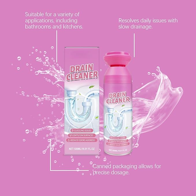 Foam Drain Cleaner Sink Drain Maintenance Cleaner For Home Hair &amp Grease Residue Remover For Kitchen Bathroom Pipes(1PCS)