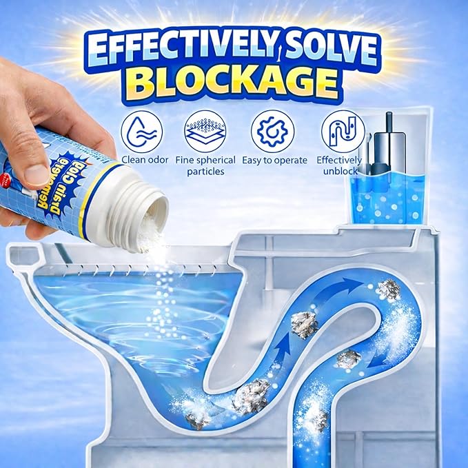 Wild Tornado Pipe Dredge Powerful Sink and Drain Cleaner Powder Fast Foaming Drain Cleaner for Kitchen and Pipes Cleaning Tool Clog Remover